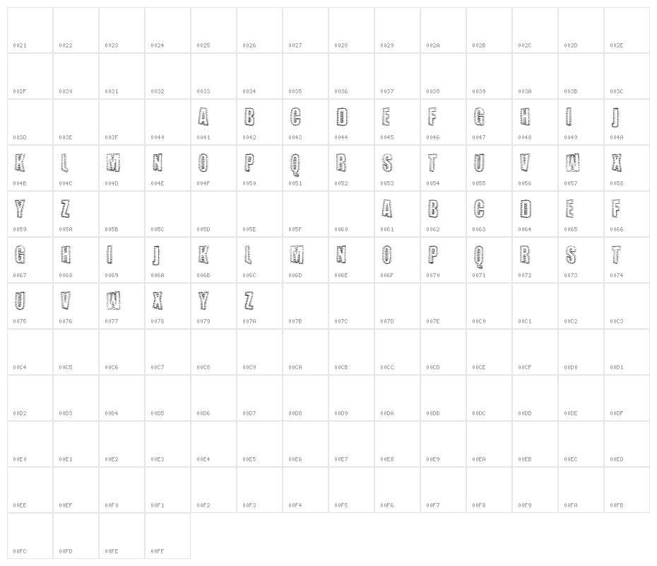 NAILED Character Map