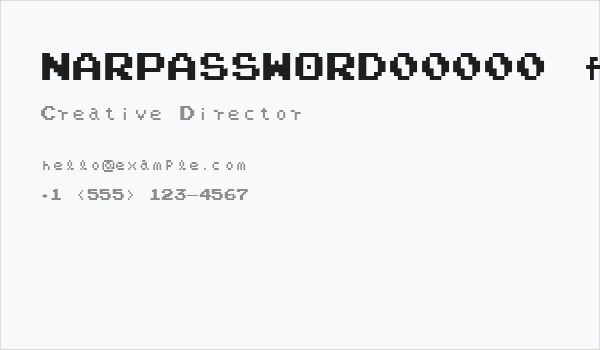 NARPASSWORD00000 fixed.width Business Card