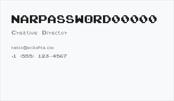 NARPASSWORD00000 Business Card
