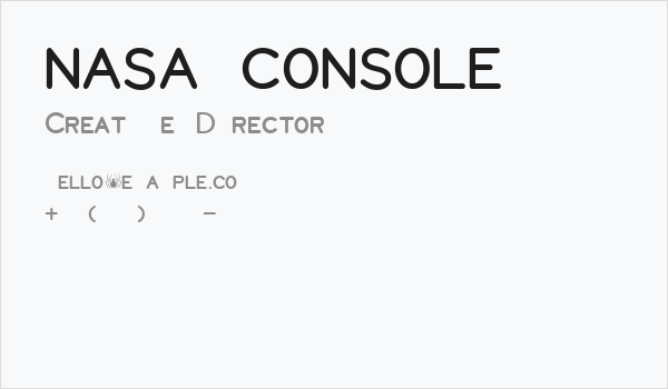 NASA CONSOLE Business Card