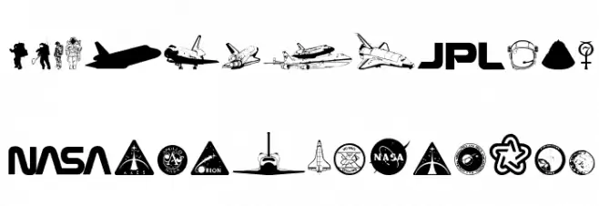 NASA Dings Шрифта ВЕРХНИЙ