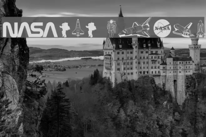 NASA Dings Font examples