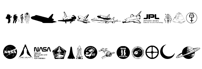 NASA Dings Font LOWERCASE