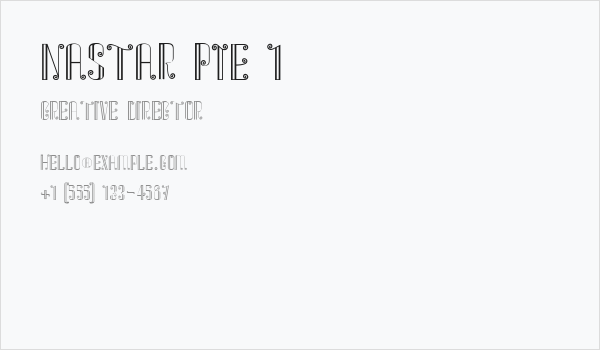 NASTAR PIE 1 Business Card