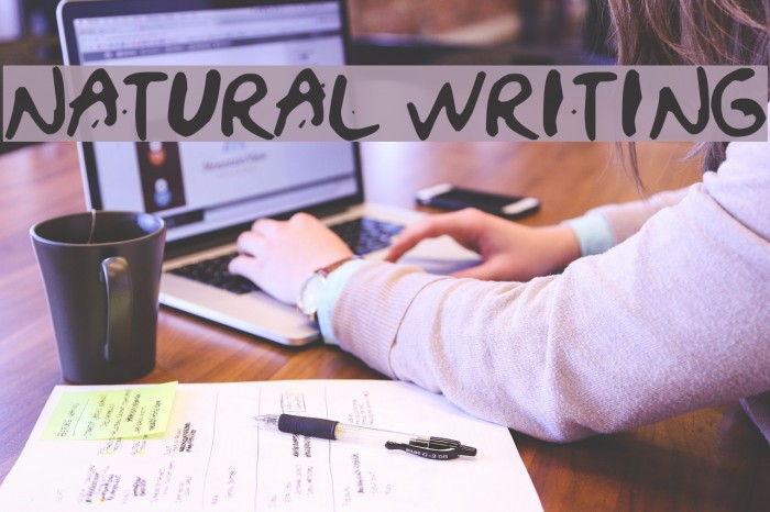 NATURAL WRITING Font examples
