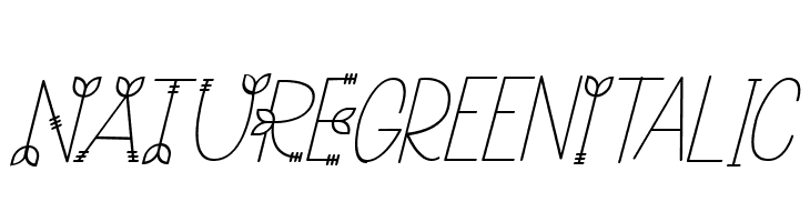 NATURE green Italic  les polices de caractères gratuit tlcharger