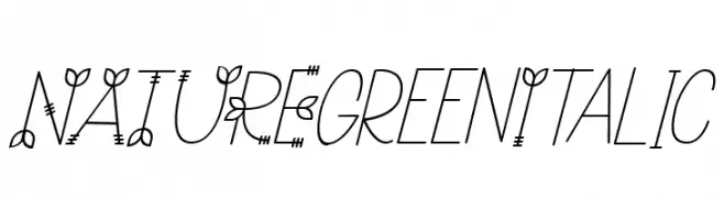 NATURE green Italic  免费字体下载