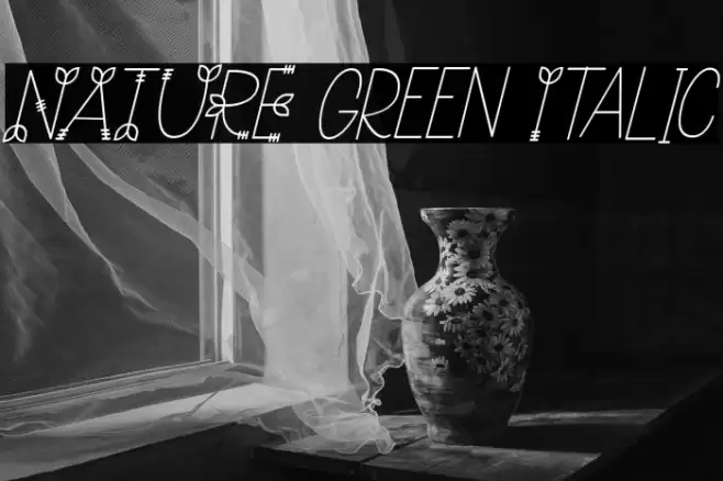 NATURE green Italic Font examples