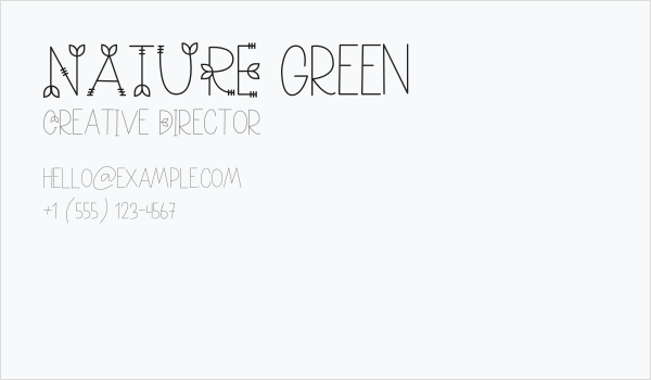 NATURE green Business Card