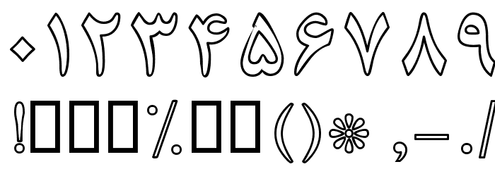 Naaz Outline Font OTHER CHARS