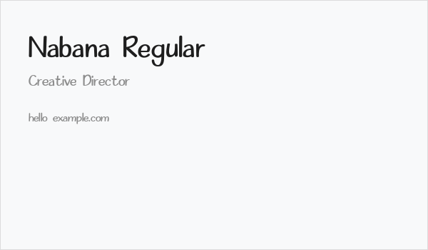 Nabana Regular Business Card