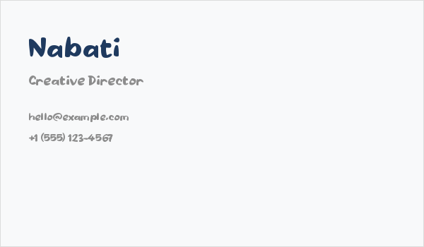 Nabati Business Card