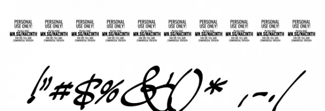 NacinthPERSONALUSE-Bold Font OTHER CHARS