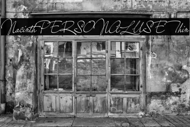 NacinthPERSONALUSEThin Font examples