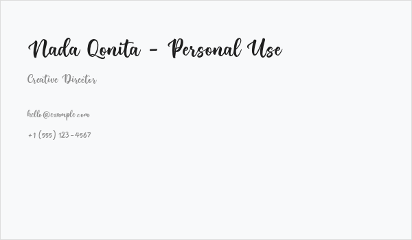 Nada Qonita - Personal Use Business Card