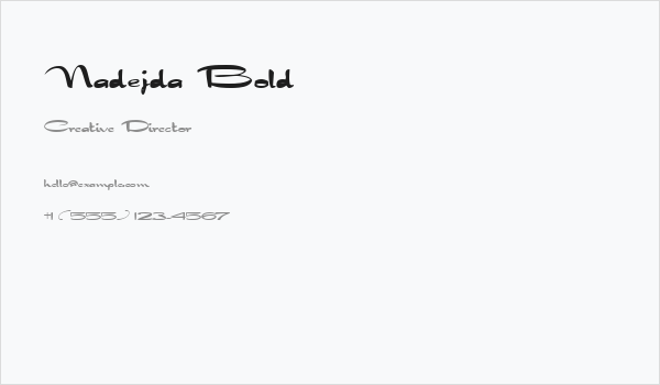 Nadejda Bold Business Card
