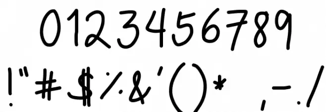 Nadezna's Handwritting Font OTHER CHARS