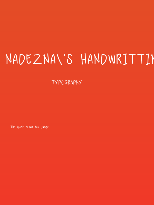 Nadezna's Handwritting Poster