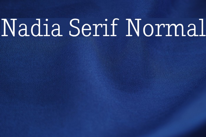 Nadia Serif Normal Font examples