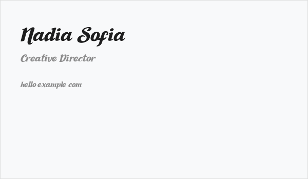 Nadia Sofia Business Card
