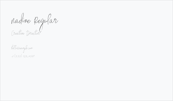 Nadine Regular Business Card