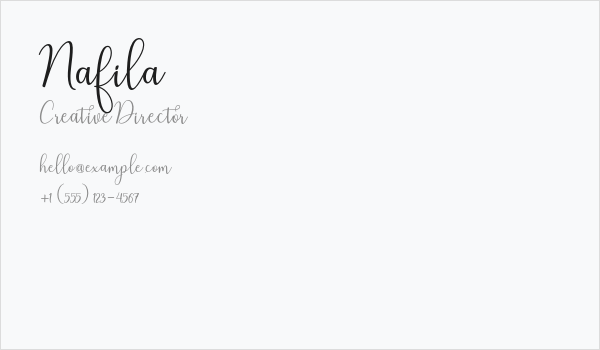 Nafila Business Card