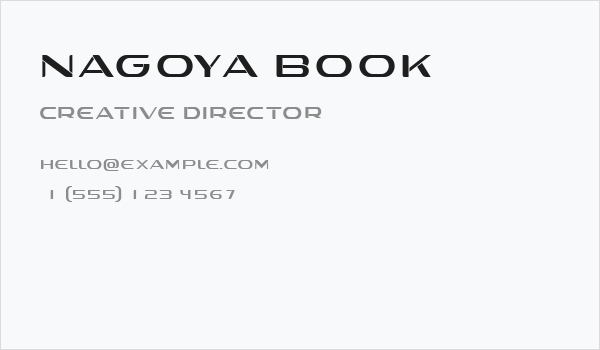 Nagoya Book Business Card