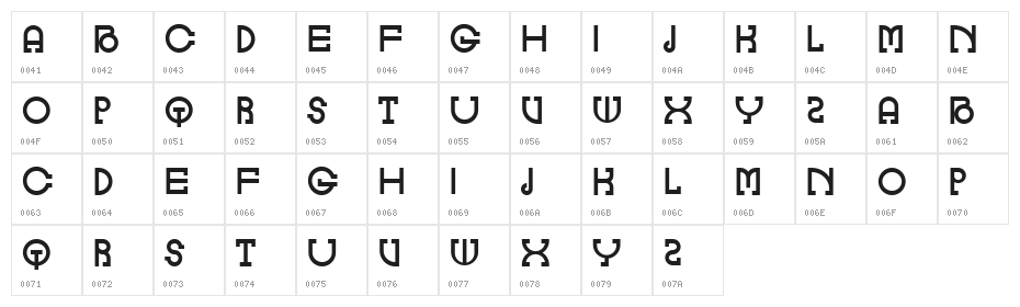 Nagpakita Flat Regular Character Map