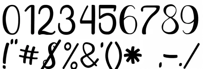 Naifah Handwriting Font OTHER CHARS