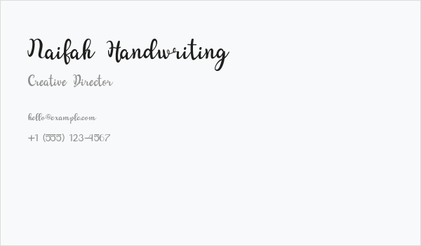 Naifah Handwriting Business Card
