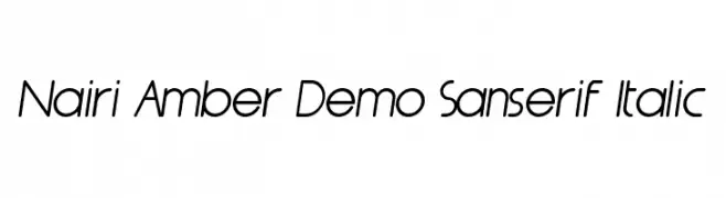 Nairi Amber Demo Sanserif Italic  Fuentes Gratis Descargar