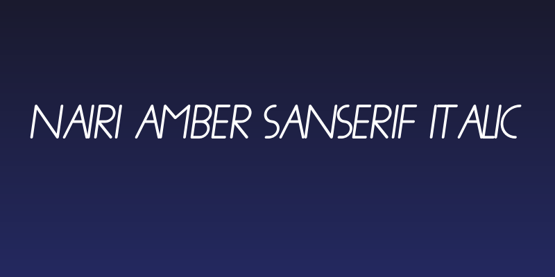 Nairi Amber Sanserif Italic Social Header