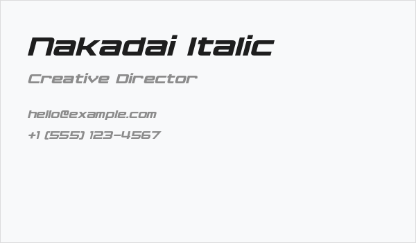 Nakadai Italic Business Card