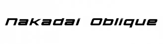 Nakadai Oblique  नि: शुल्क फ़ॉन्ट्स डाउनलोड