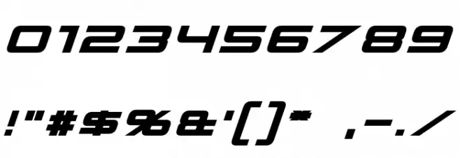 Nakadai Oblique Font OTHER CHARS