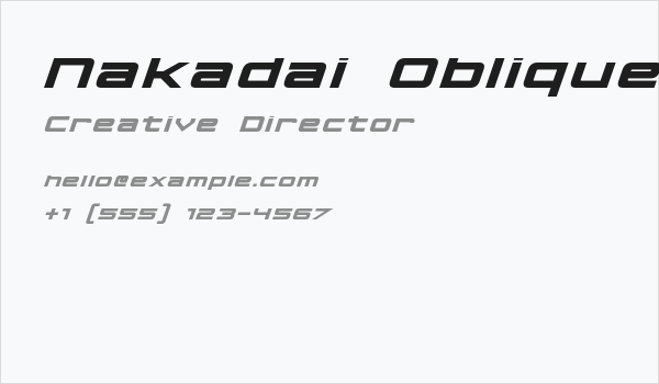 Nakadai Oblique Business Card