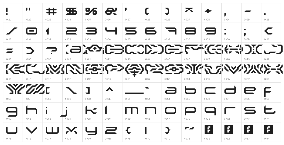 Nakki LDR Regular Character Map