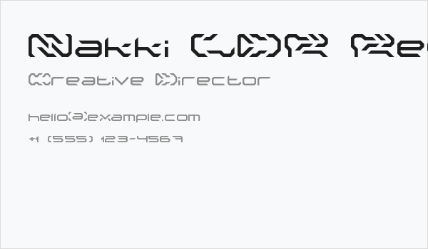 Nakki LDR Regular Business Card