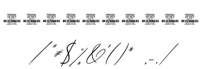 Namalika PERSONAL USE ONLY Regular Font OTHER CHARS