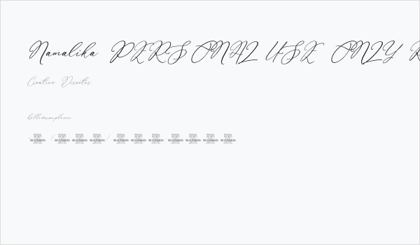 Namalika PERSONAL USE ONLY Regular Business Card