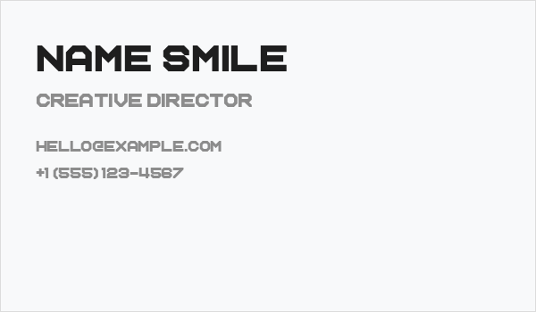 Name Smile Business Card