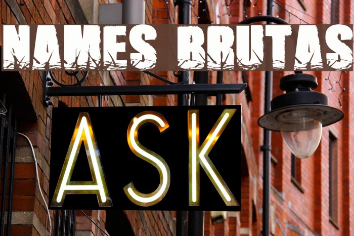 Names Brutas Font examples
