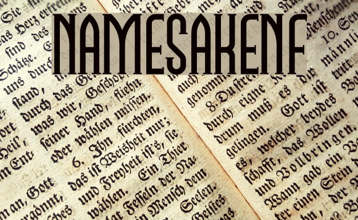 NamesakeNF Font examples