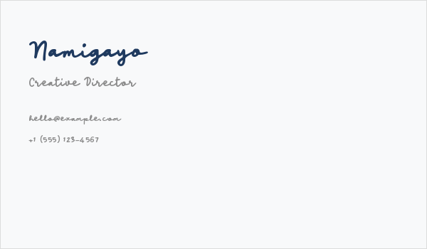 Namigayo Business Card