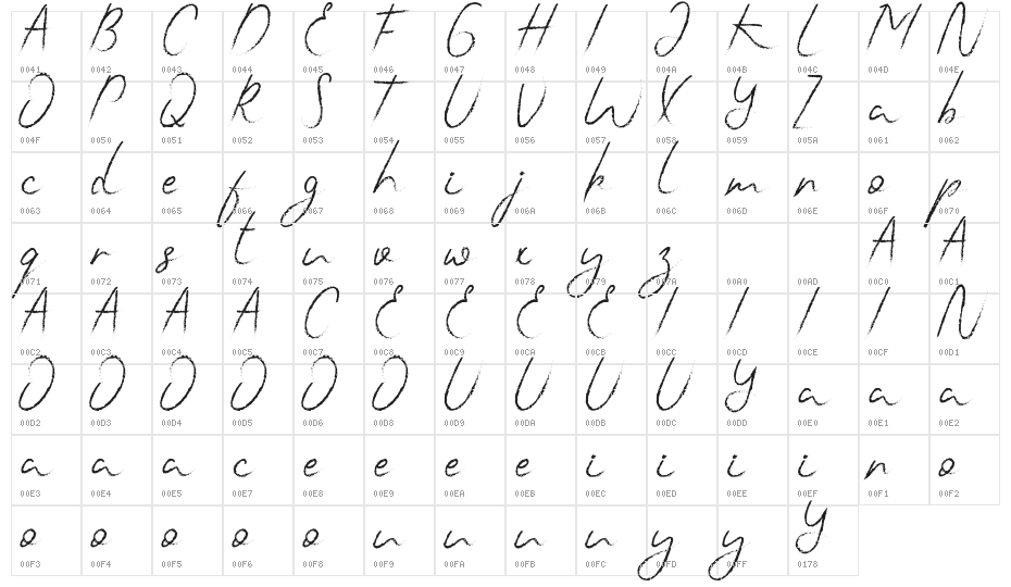 Naminasae Demo Character Map