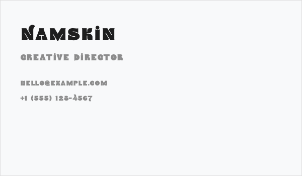 Namskin Business Card