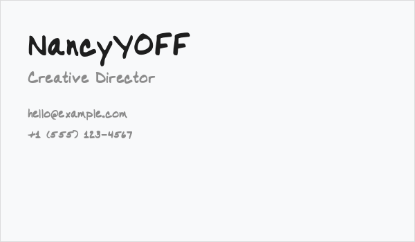 NancyYOFF Business Card
