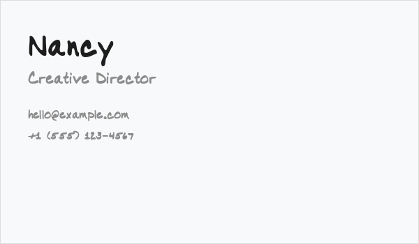 Nancy Business Card