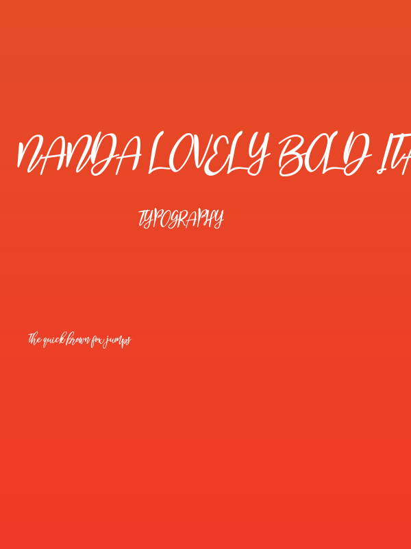 Nanda Lovely Bold Italic Poster