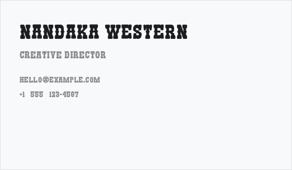 Nandaka Western Business Card